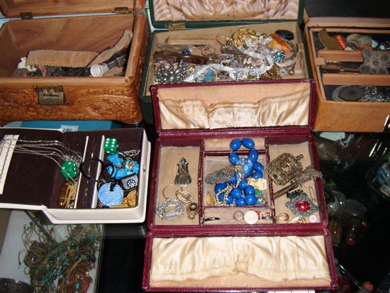 Collection of costume jewellery in 4 boxes